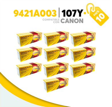 Caja 10 Pza Tóner 107Y Compatible con Canon 9421A003