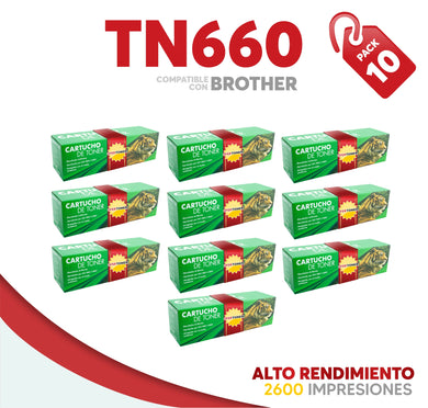 Caja 10 Pza Tóner TN660 Compatible con Brother