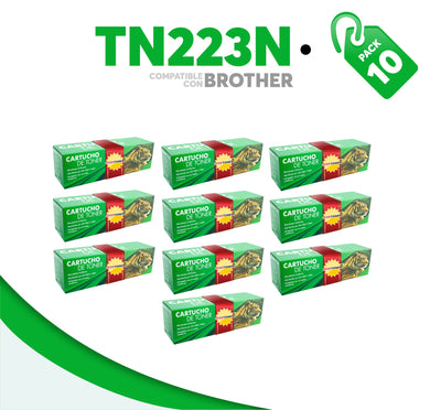 10 Pza Tóner TN223BK Compatible con Brother