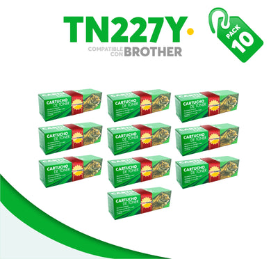 10 Pza Tóner TN227Y Compatible con Brother