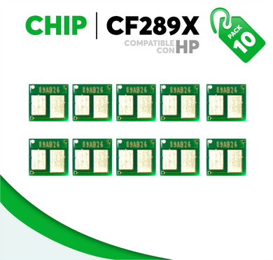 Caja 10 Pza Chip para Tóner 89X Compatible con HP CF289X