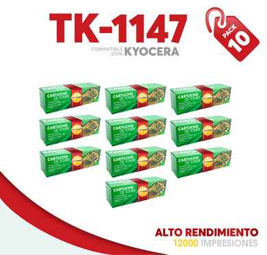 Caja 10 Pza Tóner TK-1147 Alto Rendimiento Compatible con Kyocera