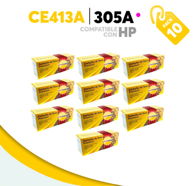 Caja 10 Pza Tóner 305A Compatible con HP CE413A