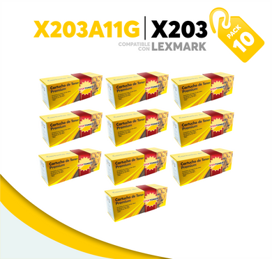 Caja 10 Pza Tóner X203 Compatible con Lexmark X203A11G