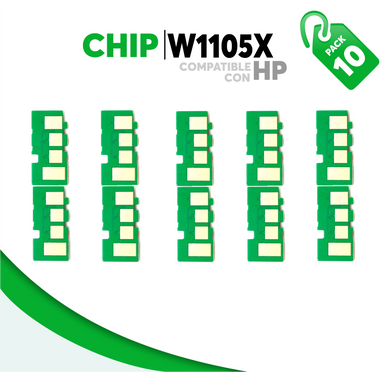 Caja 10 Pza Chip para Tóner 105X Compatible con HP W1105X