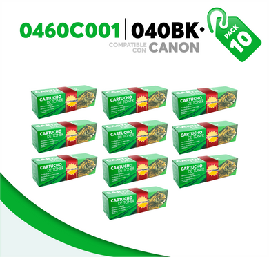 Caja 10 Pza Tóner 040BK Compatible con Canon 0460C001