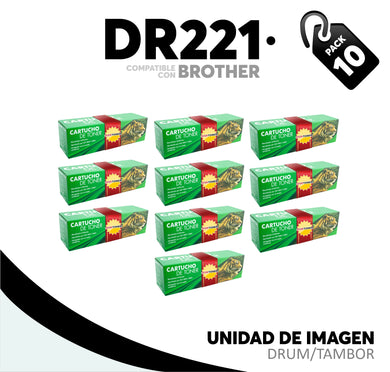 Caja 10 Pza Unidad de Imagen DR221BK Compatible con Brother