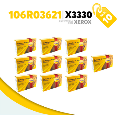 Caja 10 Pza Tóner X3330 Compatible con Xerox 106R03621