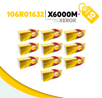 10 Pza Tóner X6000M Compatible con Xerox 106R01632