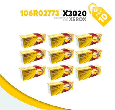 Caja 10 Pza Tóner X3020 Compatible con Xerox 106R02773