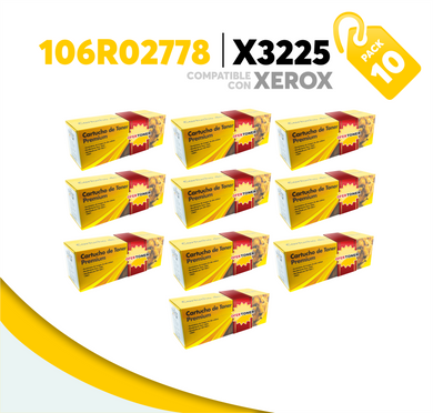 Caja 10 Pza Tóner X3225 Compatible con Xerox 106R02778