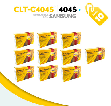 10 Pza Tóner C404S Compatible con Samsung CLT-C404S