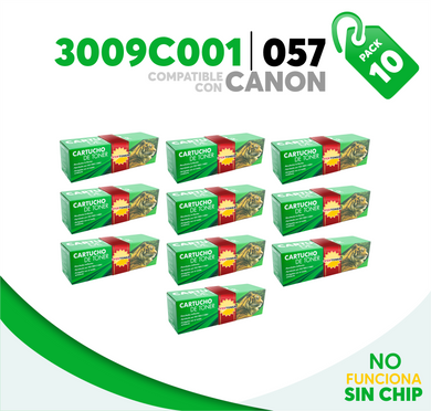 Caja 10 Pza Tóner 057 Sin Chip Compatible con Canon 3009C001