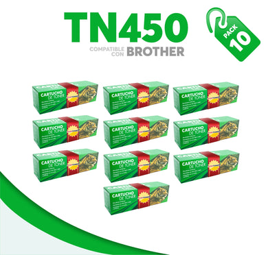 Caja 10 Pza Tóner TN450 Compatible con Brother