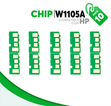 Caja 10 Pza Chip para Tóner 105A Compatible con HP W1105A