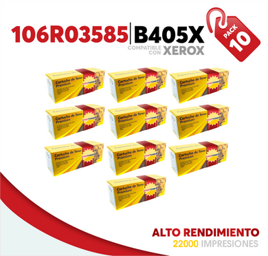 Caja 10 Pza Tóner B405X Alto Rendimiento Compatible con Xerox 106R03585