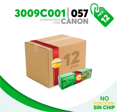 Caja 12 Pza Tóner 057 Sin Chip Compatible con Canon 3009C001