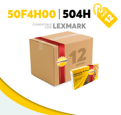 Caja 12 Pza Tóner 504H Compatible con Lexmark 50F4H00