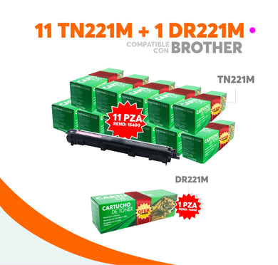 Kit Tóner 11 TN221M Y 1 Tambor DR221M Compatible Con Brother
