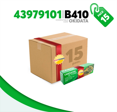 Caja 15 Pza Tóner B410 Compatible con Okidata 43979101