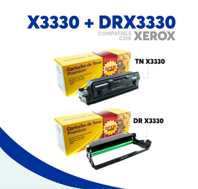 Pack Tóner X3330 Y Tambor X3330 Compatible Con Xerox