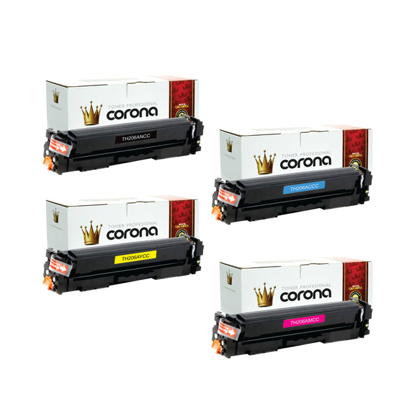 Pack Toner Color 206A W2110A / W2111A 7 W2112A / W2113A CON CHIP Corona Compatible con HP