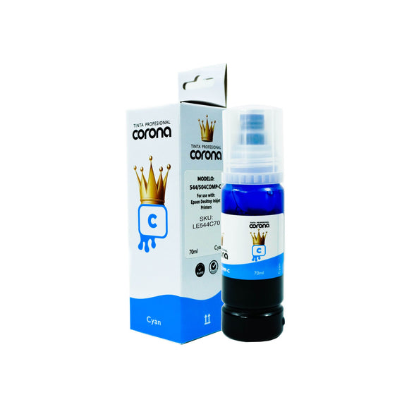 Tinta Corona Compatible Con Epson 544/504 Cian 70ml