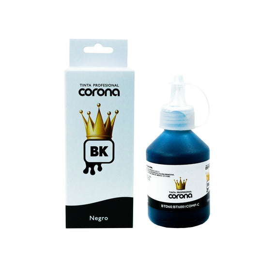 Tinta Corona Compatible Con Brother BTD60/BT6001/BT5001 Negro 108ml