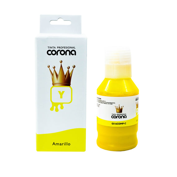 Tinta Corona Compatible Con Canon GI16 Amarillo 135ml
