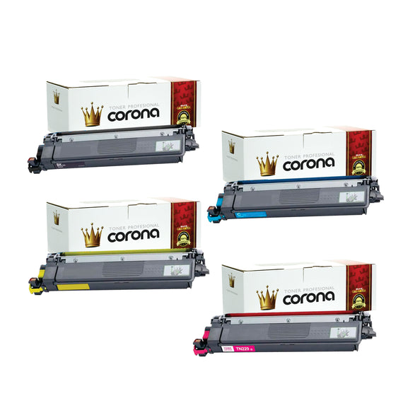 Pack Toner Color 229 TN229N / TN229C / TN229Y / TN229M Corona Compatible con BROTHER