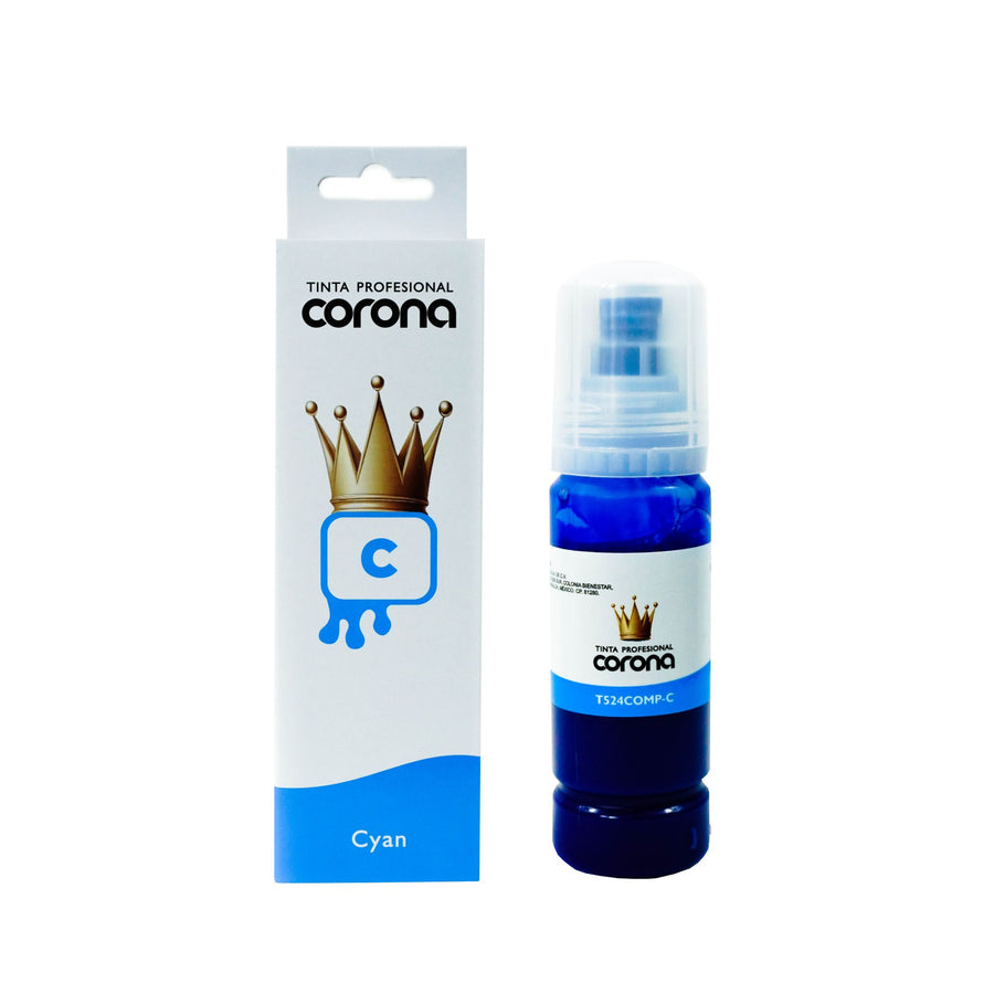 Tinta Corona Compatible Con Epson 524 Cian 70ml