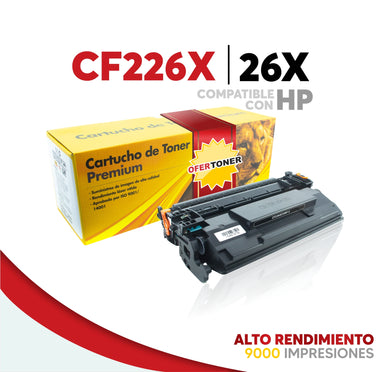 Tóner 26X Alto Rendimiento Compatible con HP CF226X