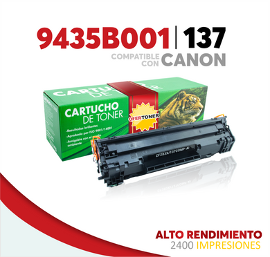 Tóner 137 Alto Rendimiento Compatible con Canon 9435B001