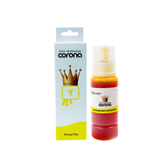 Tinta Corona Universal Compatible Con 504/544/GI10/GI11/GT53/GT51 Amarillo 100ml