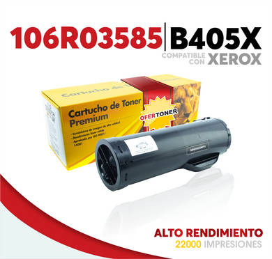 Tóner B405X Alto Rendimiento Compatible con Xerox 106R03585
