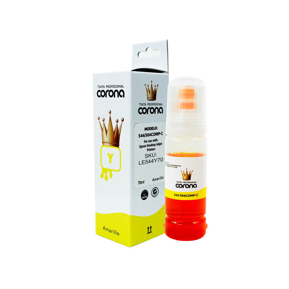 Tinta Corona Compatible Con Epson 544/504 Amarillo 70ml