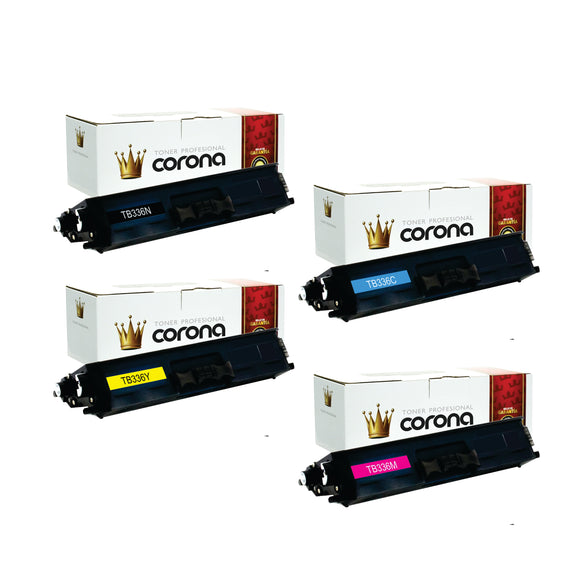 Pack Toner Color 336 TN336N / TN336C / TN336Y / TN336M Corona Compatible con BROTHER