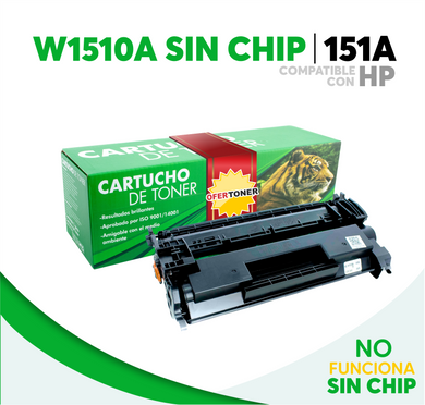 Tóner 151A Sin Chip Compatible con HP W1510A