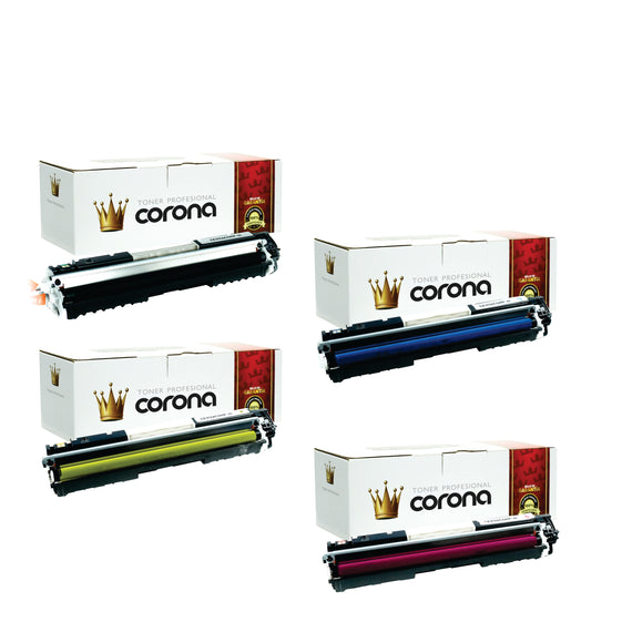 Pack Toner Color 126A 130A CE310A / CE311A / CE312A / CE313A Corona Compatible con HP
