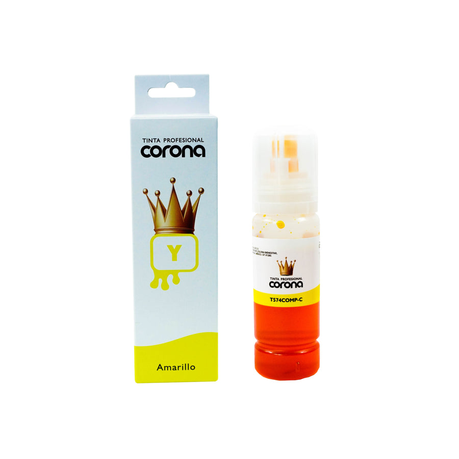 Tinta Corona Compatible Con Epson 574 Amarillo 70ml