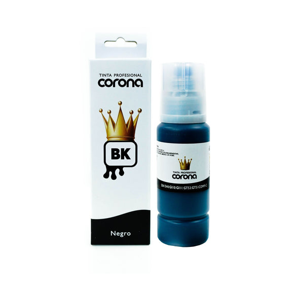 Tinta Corona Universal Compatible Con 504/544/GI10/GI11/GT53/GT51 Negro 100ml