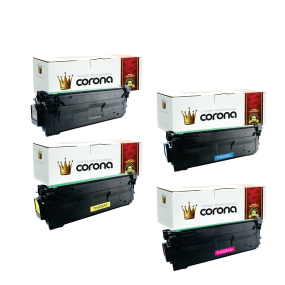 Pack Toner Color 508A CF360A/ CF361A/ CF362A/ CF363A Corona Compatible con HP