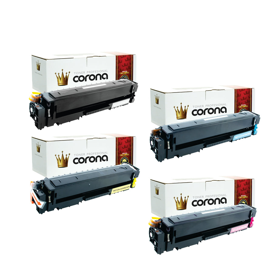 Pack Toner Color 206A W2110A / W2111A 7 W2112A / W2113A SIN CHIP Corona Compatible con HP
