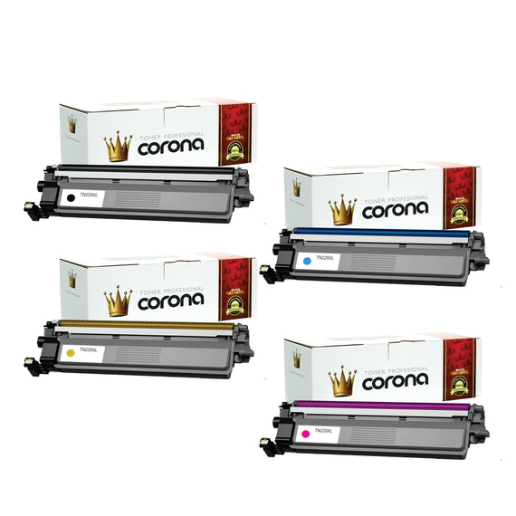 Pack Toner Color 229X TN229XN / TN229XC / TN229XY / TN299XM Corona Compatible con BROTHER