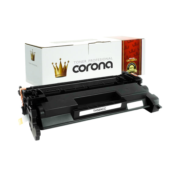 Tóner Corona TONER CF258A / 58A NEGRO CON CHIP Compatible con HP