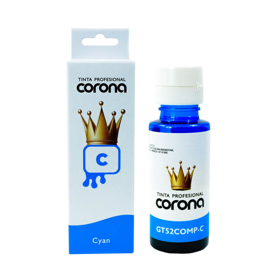Tinta Corona Compatible Con Hp GT53/GT51/GT52 Cian 70ml