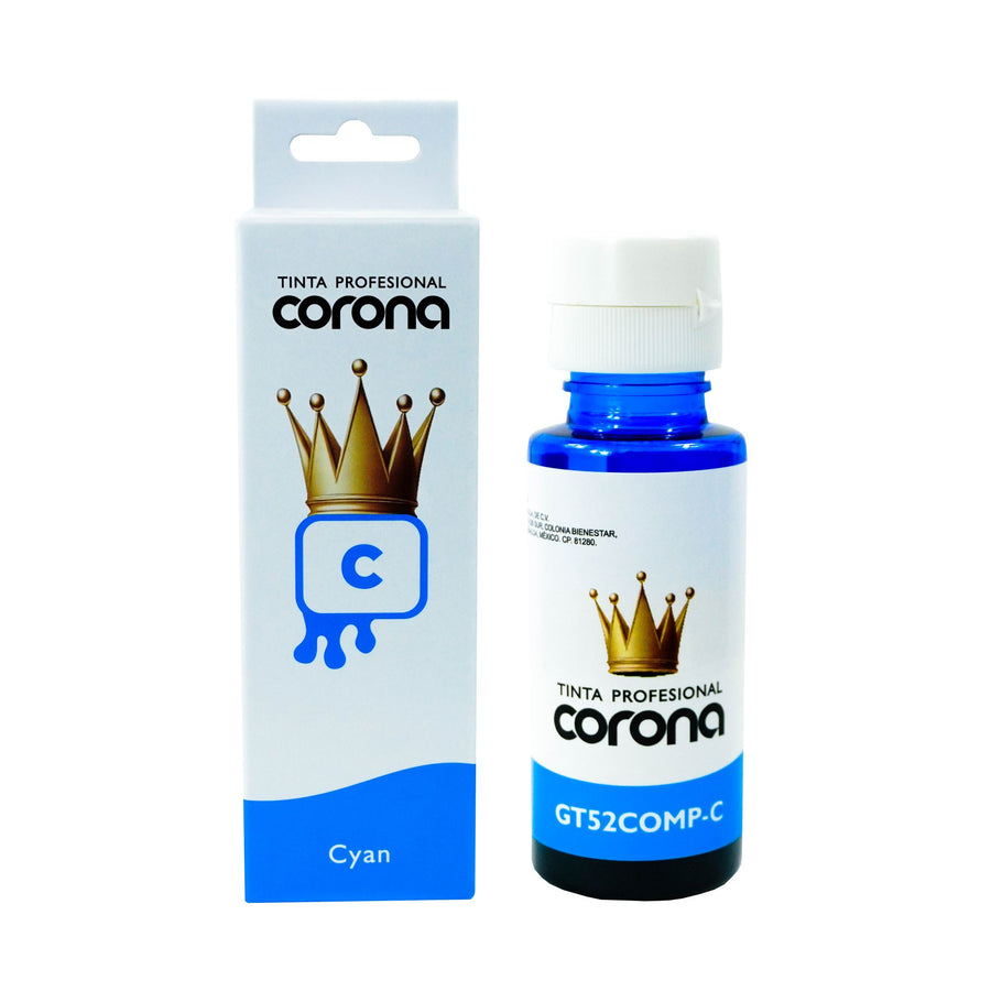 Tinta Corona Compatible Con Hp GT53/GT51/GT52 Cian 70ml