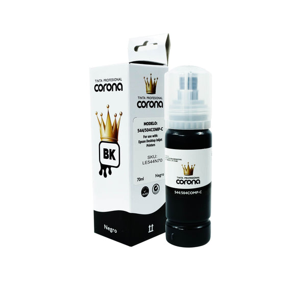 Tinta Corona Compatible Con Epson 544/504 Negro 70ml