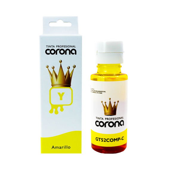 Tinta Corona Compatible Con Hp GT53/GT51/GT52 Amarillo 70ml