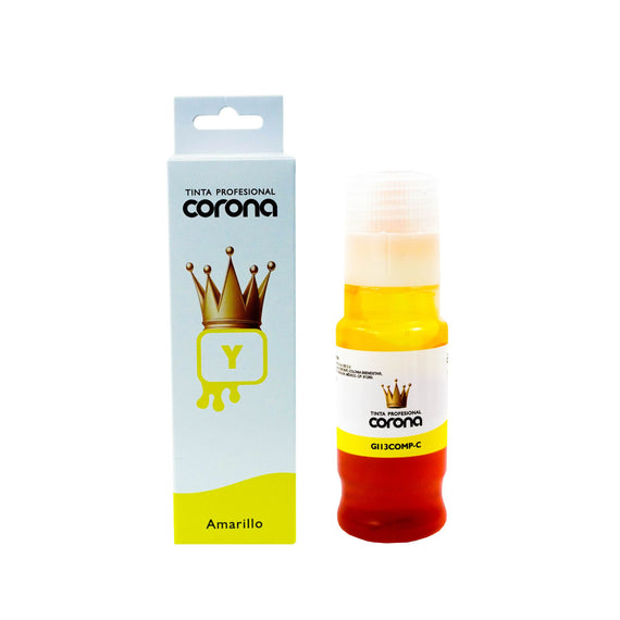 Tinta Corona Compatible Con Canon GI13 Amarillo 60ml